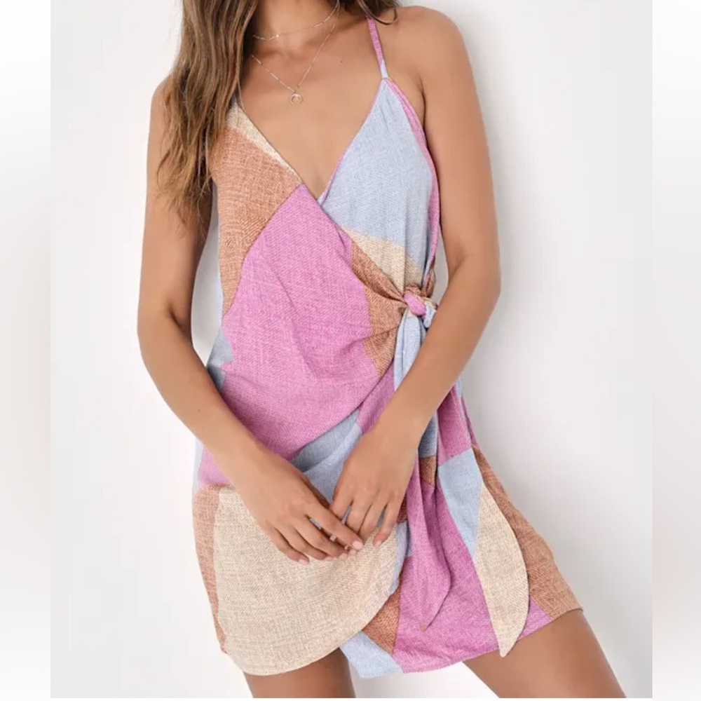 NWT O’Neill Marlo Multicolor Patchwork Wrap Tank … - image 1